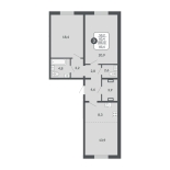 3-комнатная, 83.4 м², жилая: 83.4 м², кухня: 8.3 м²