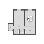 2-комнатная, 66.7 м², жилая: 66.7 м², кухня: 10 м²