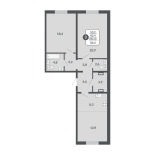 3-комнатная, 83.4 м², жилая: 83.4 м², кухня: 8.3 м²